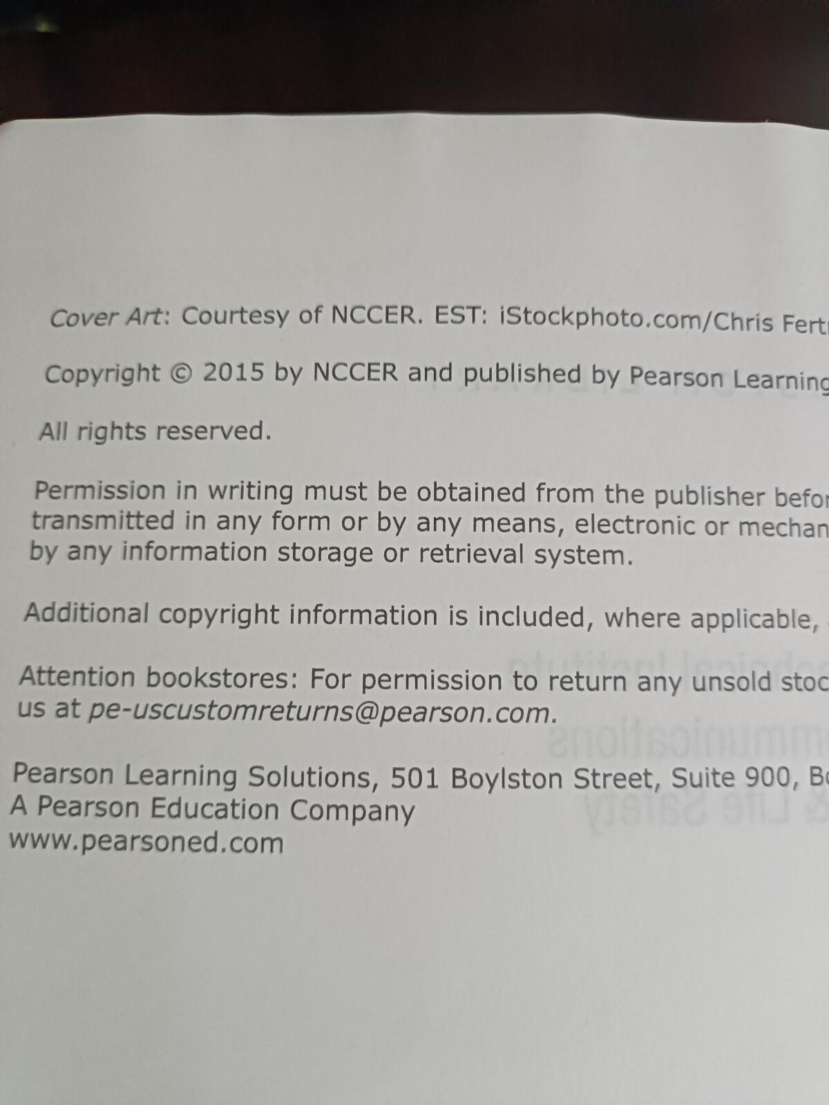 NCCER – Security & Life Safety_Pearson Custom Library_Softcover_2015_Very Good