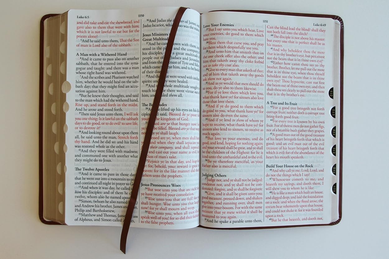 Lightweight KJV Holy Bible – Brown Imitation Leather, Thumb Index, 1408 Pages
