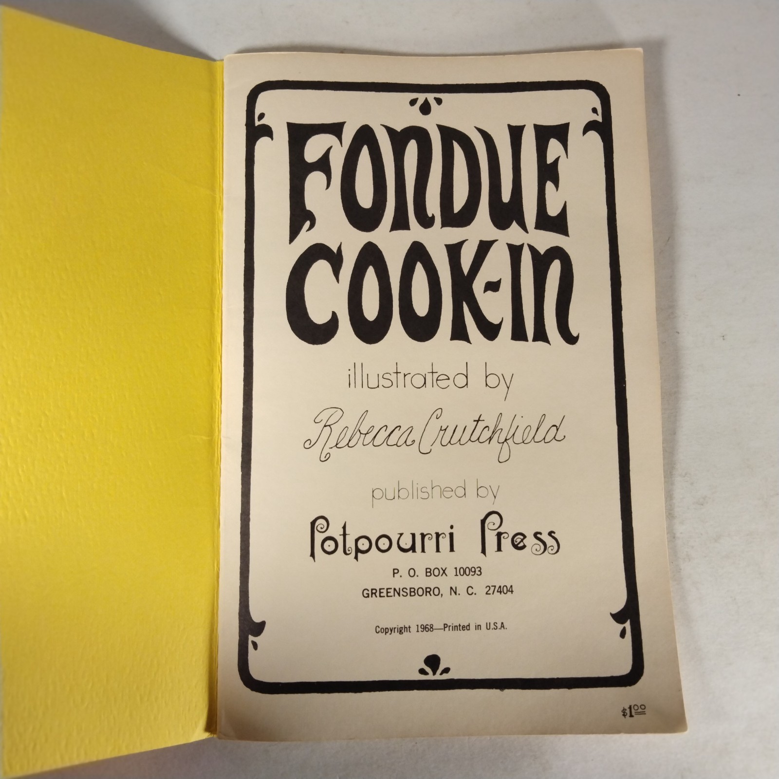 Fondue Cook In Cookbook Vintage 1968 Illustrated By Rebecca Crutchfield