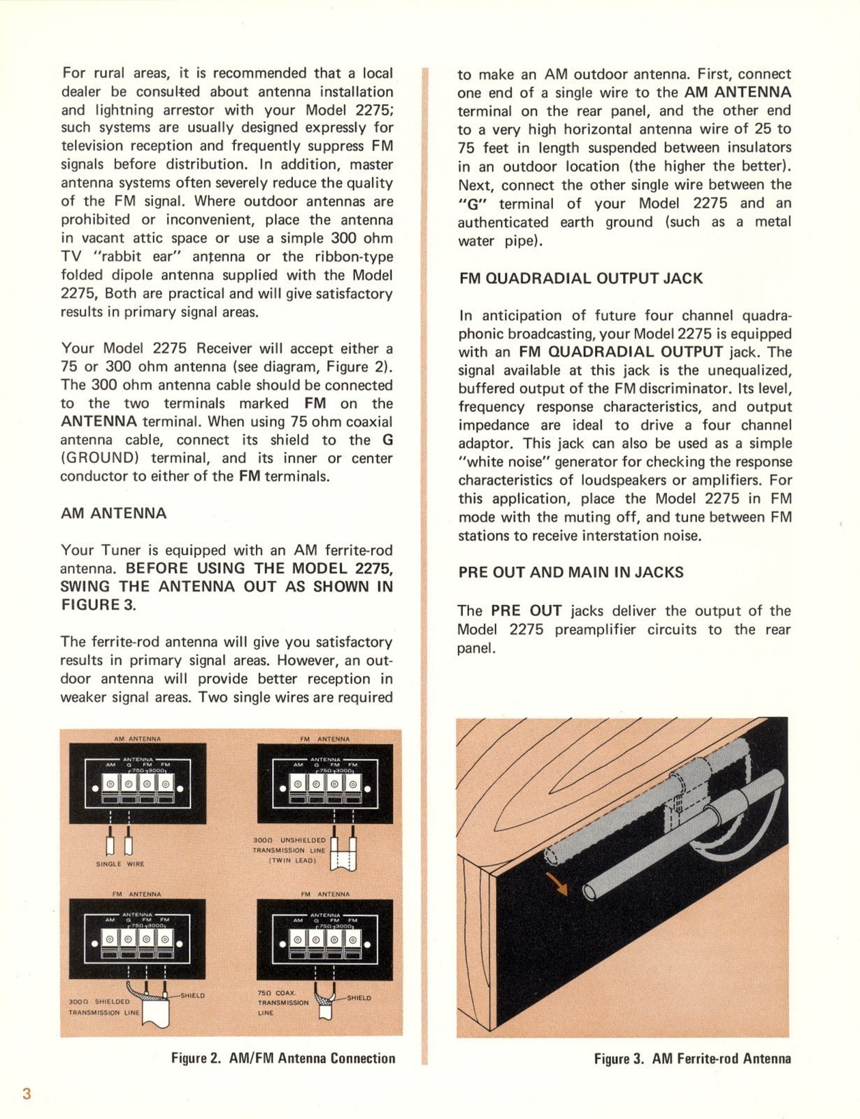 MARANTZ 2275 Stereophonic Receiver Instruction Manual SPIRAL BOUND- TOUGH FRONT
