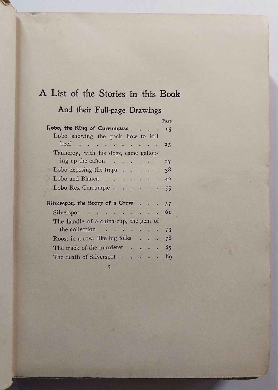 Wild Animals I Have Known by Ernest Thompson Seton HC 20th Impression 1906