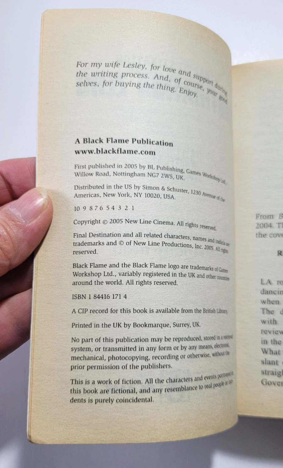 Destination Zero by David McIntee Black Flame 2005 Final Destination novel