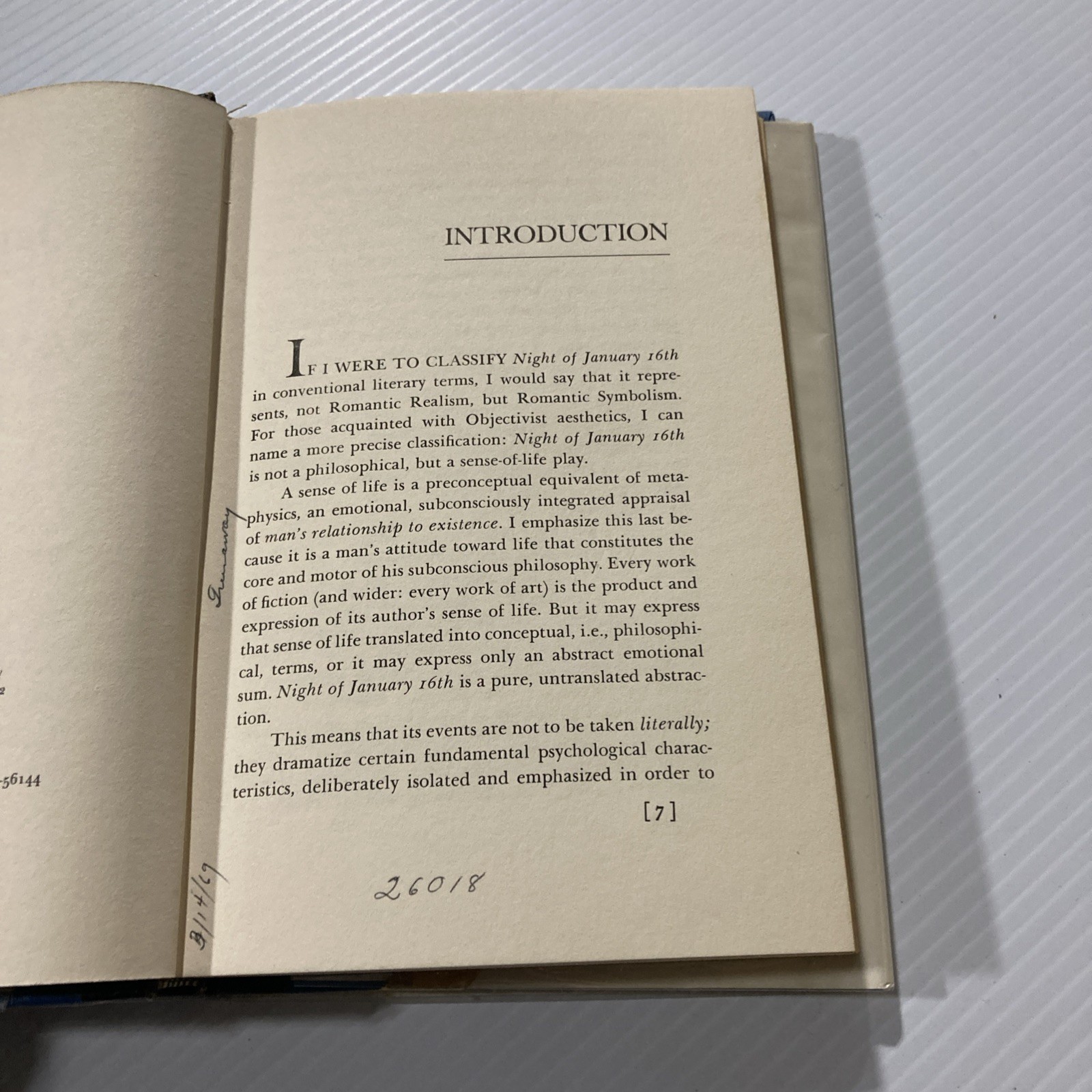 Night of January 16th : A Play by Ayn Rand (1st Edition /Printing HCDJ 1968)