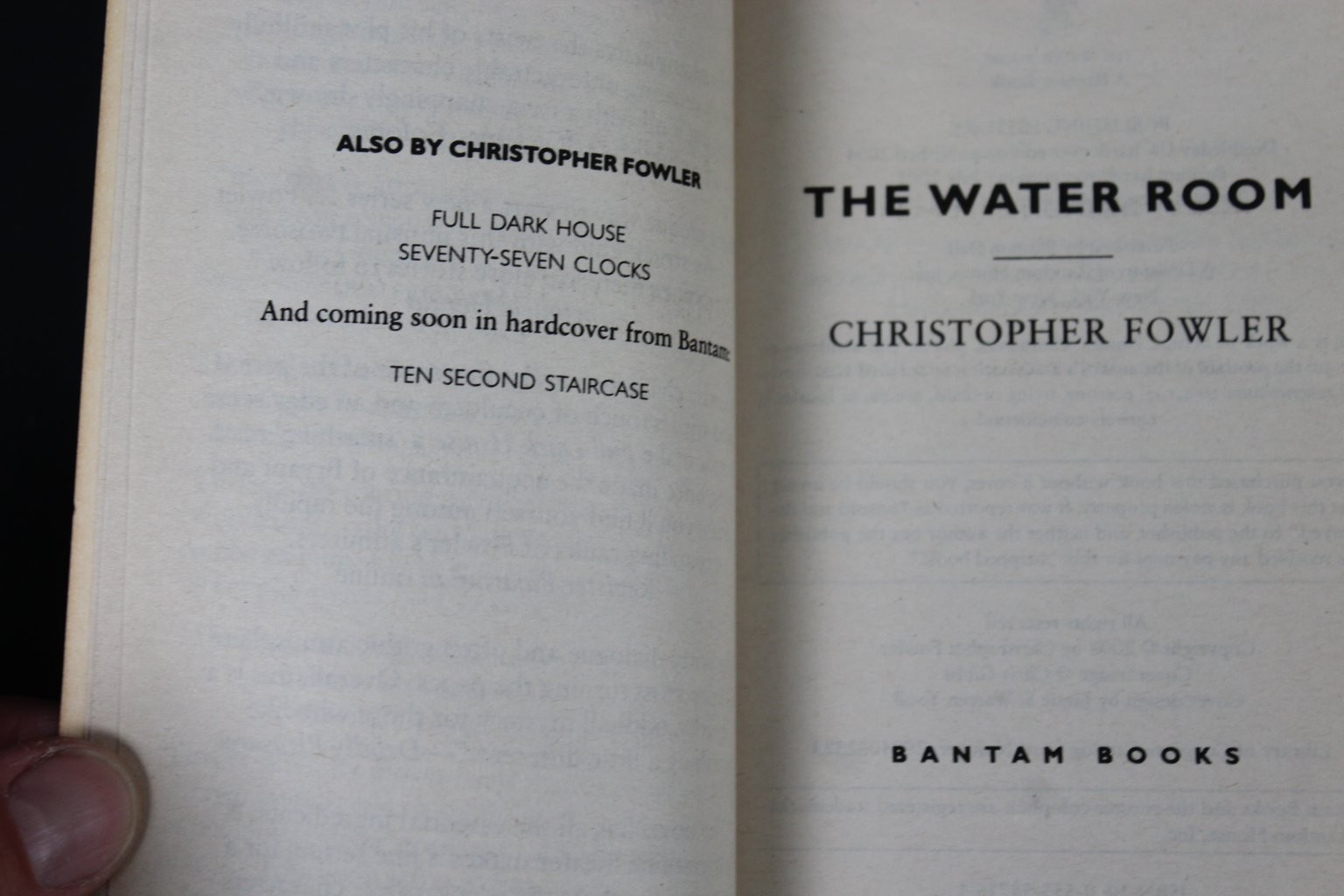 The Water Room Christopher Fowler 2004 Bryant & May Mystery Bantam Books PB