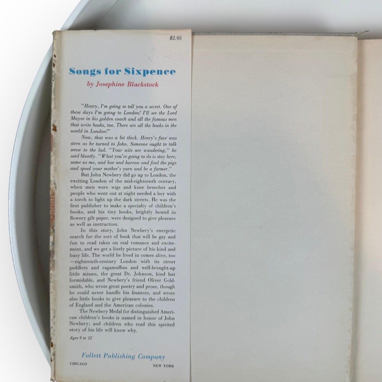 Vintage 1955 Songs for Sixpence Hardcover, Josephine Blacksrock, DJ Included