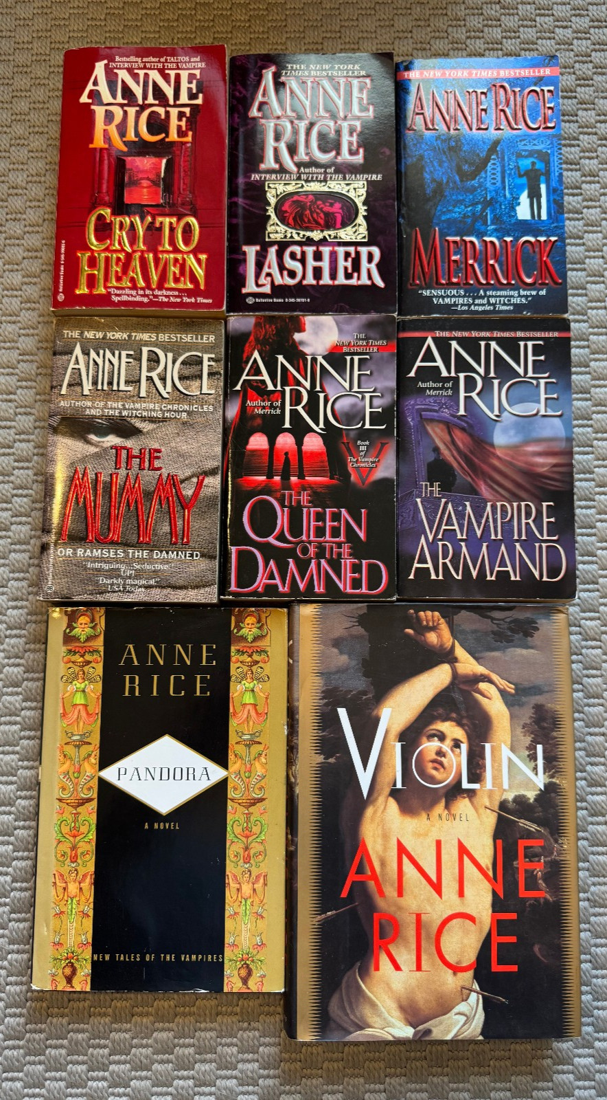 Anne Rice Lot 8 Books Vampire Chronicles Vintage Mummy Vampire Armand