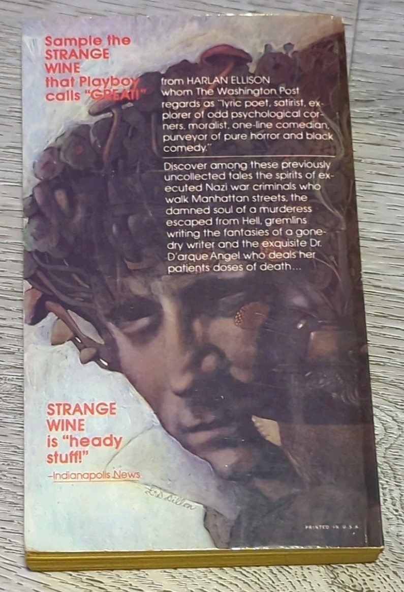 Strange Wine by Harlan Ellison. 1979 Warner 2nd print. Dark Fantasy collection.