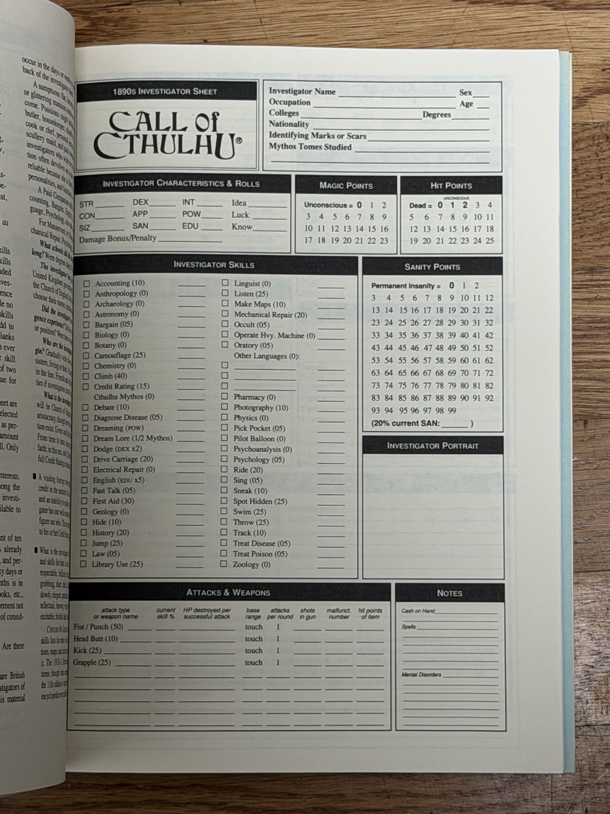 Call of Cthulhu Dark Designs 1890s England Chaosium RPG 1991 OOP Supplement