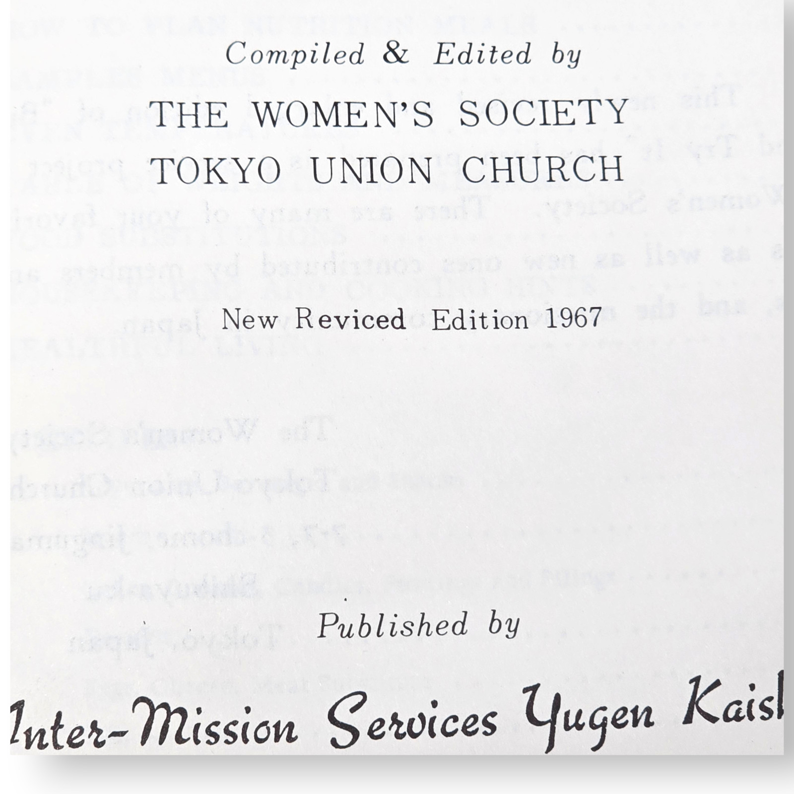 Buy It ’N Try It Cookbook Japan Expat Guide Revised 1967 Tokyo Union Church