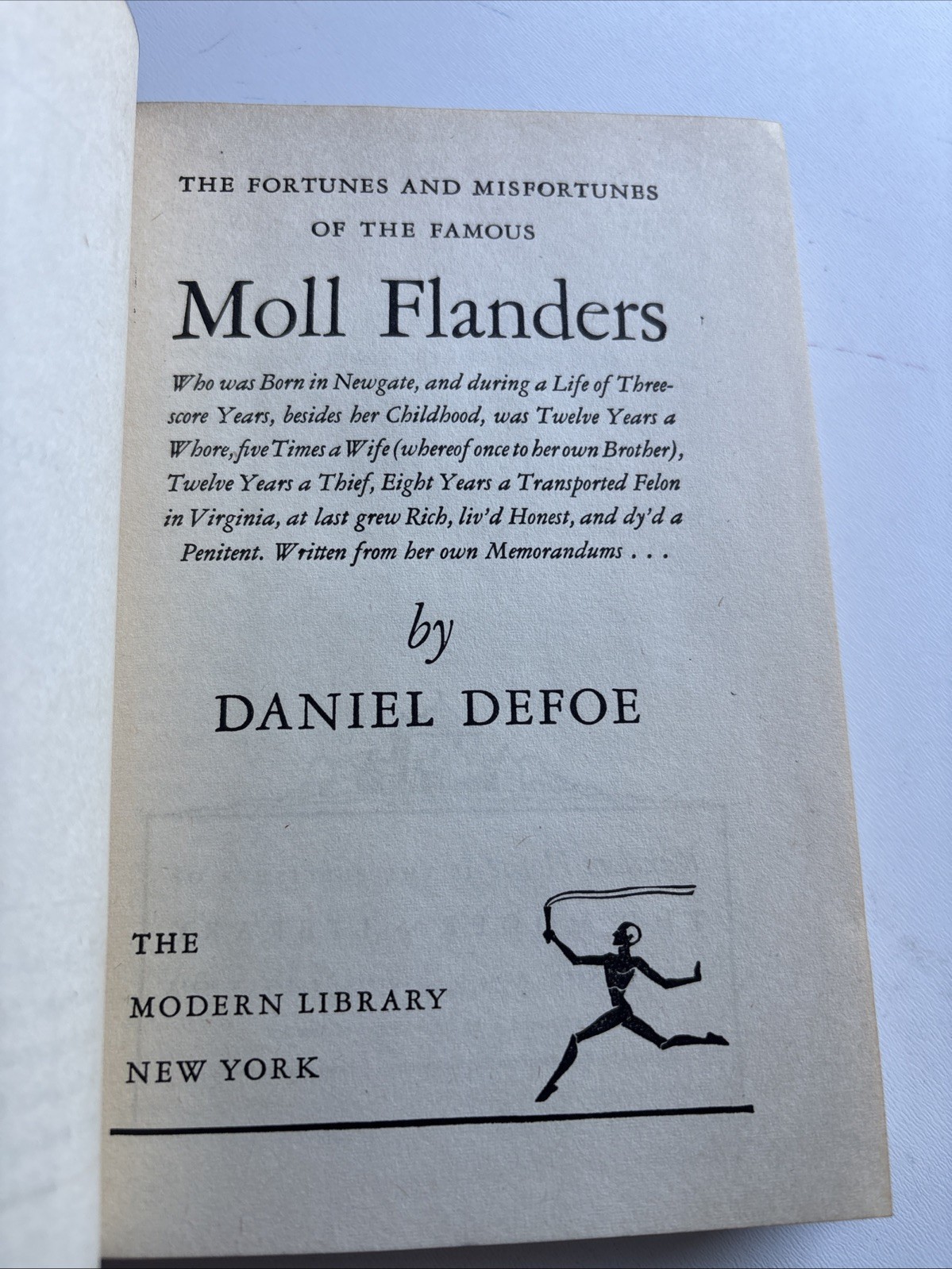 Moll Flanders by Daniel Defoe Vintage 1950 The Modern Library Hardcover Read
