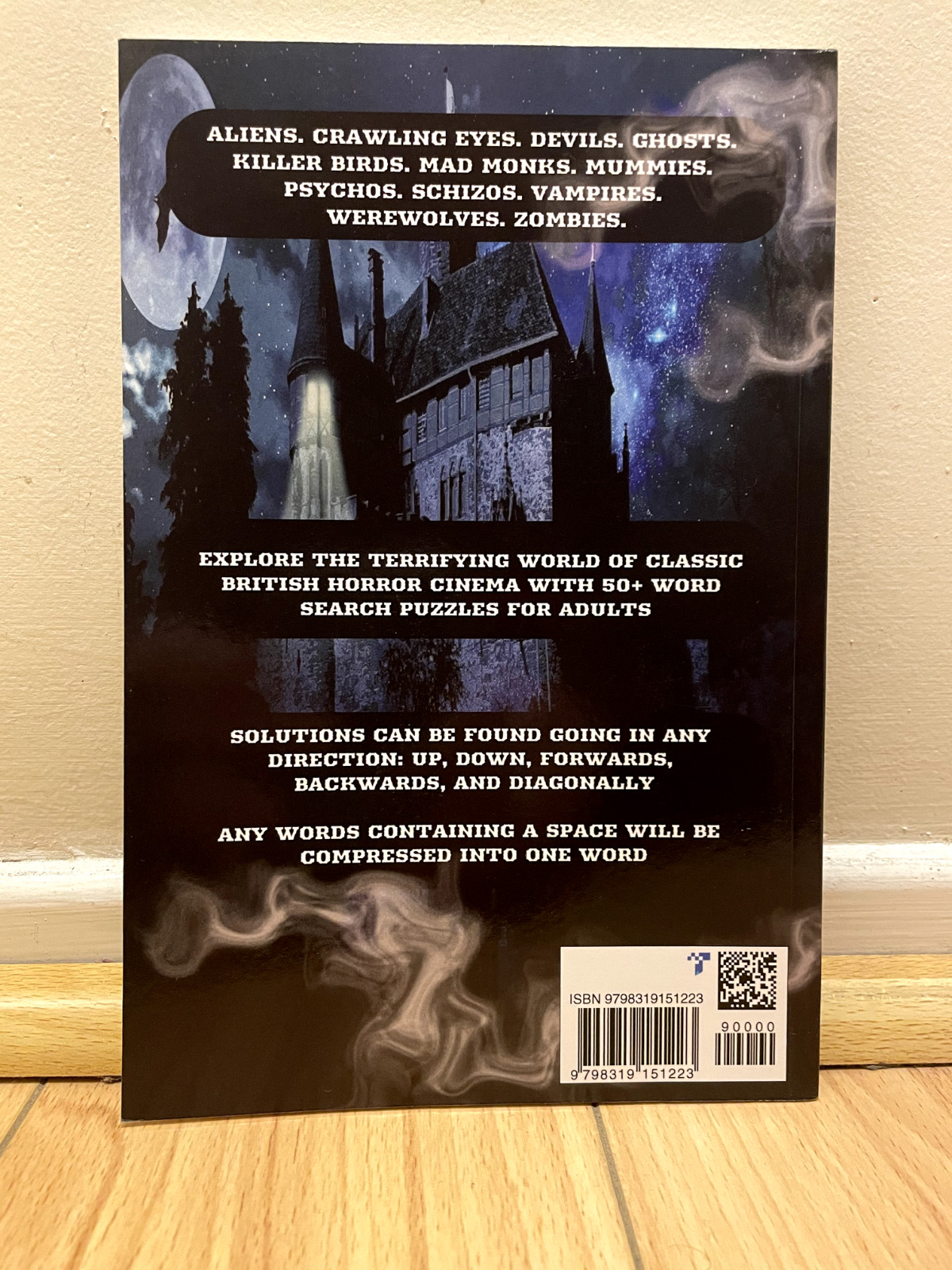 BRITISH HORROR CINEMA Word Search book – Hammer, Amicus, Clive Barker, Sangster