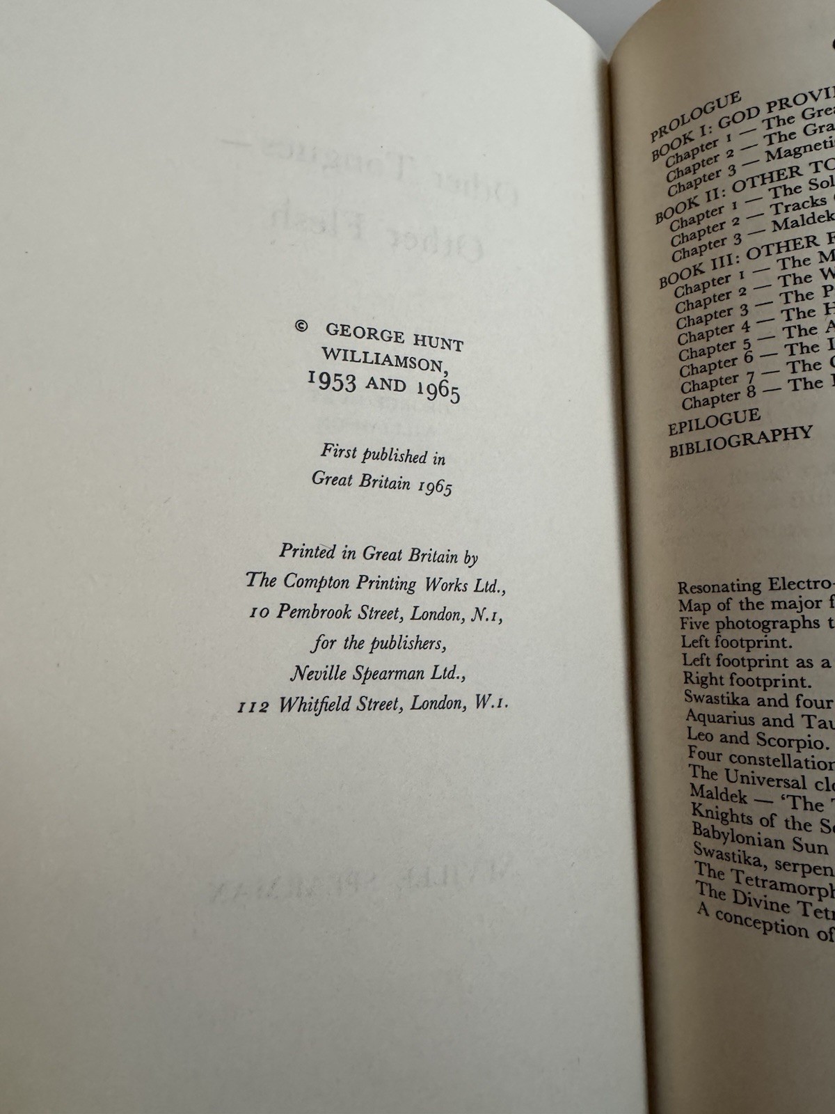 Other Tongues Other Flesh George Hunt Williamson 1965 HCDJ 1st UK UFO Contactee
