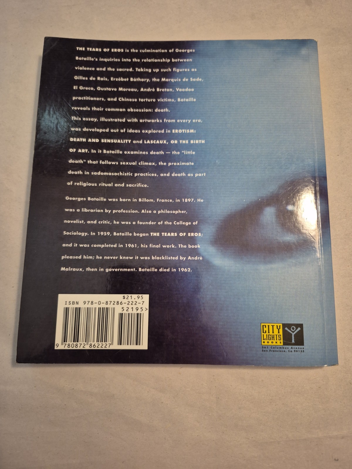 Tears of Eros by Georges Bataille TPB French Philosophy Violence Horror Abject