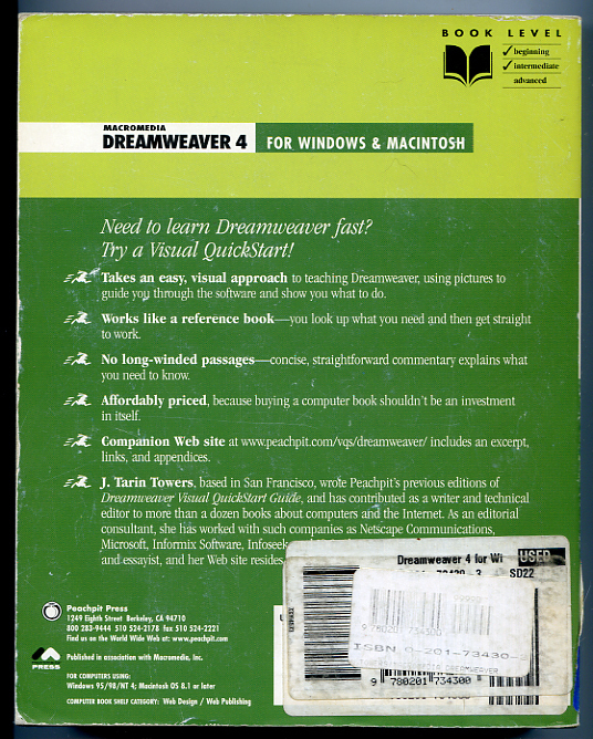DREAMWEAVER 4 FOR WINDOWS Visual Quickstart Guide 2001 Peachpit Press