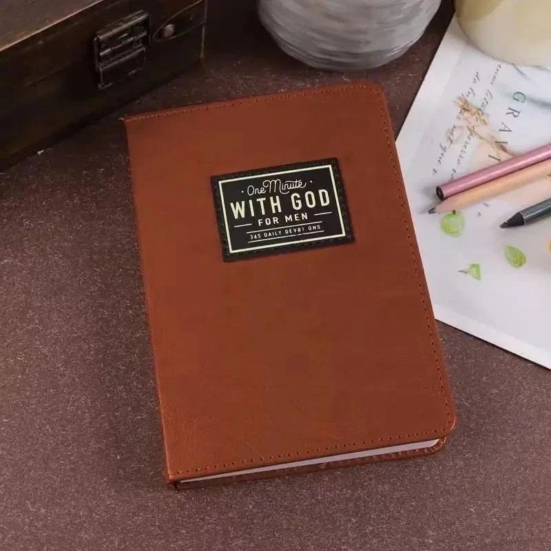 One Minute with God for Men – 365 Devotions (Brown Faux Leather) Fast ship