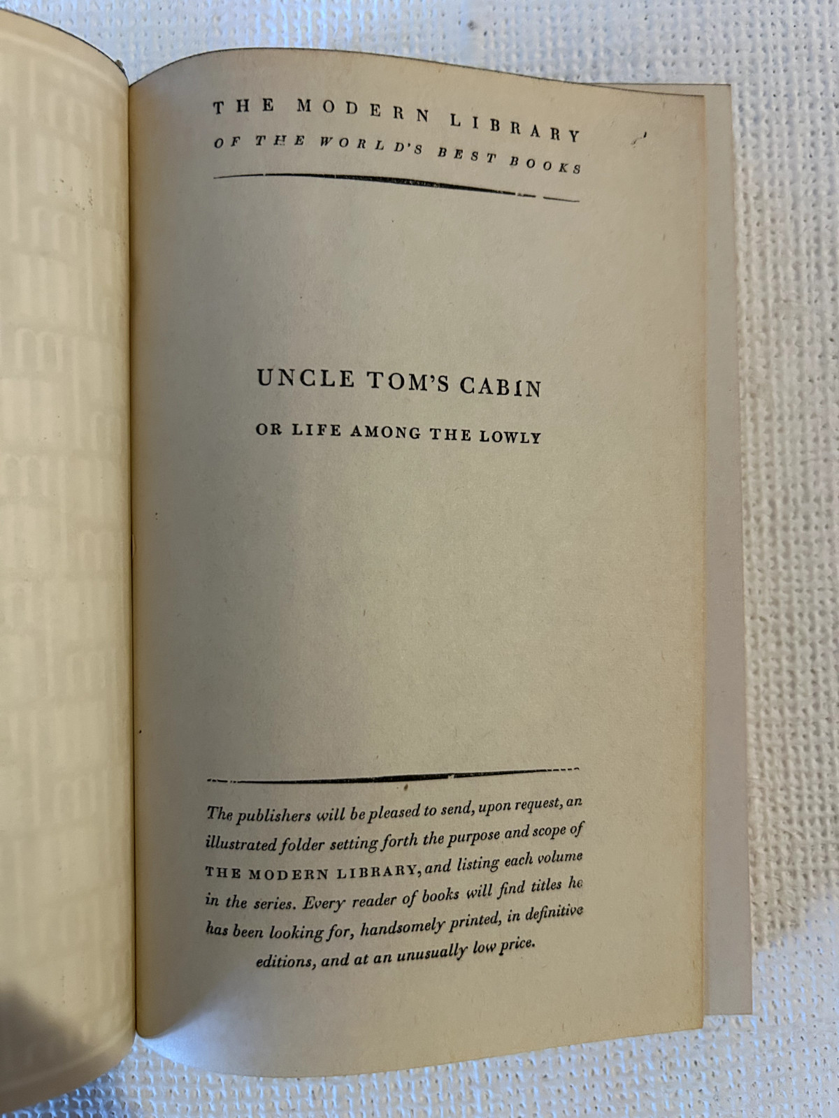 Uncle Tom’s Cabin-Harriet Beecher Stowe-1938 Modern Library Limited Editions 261