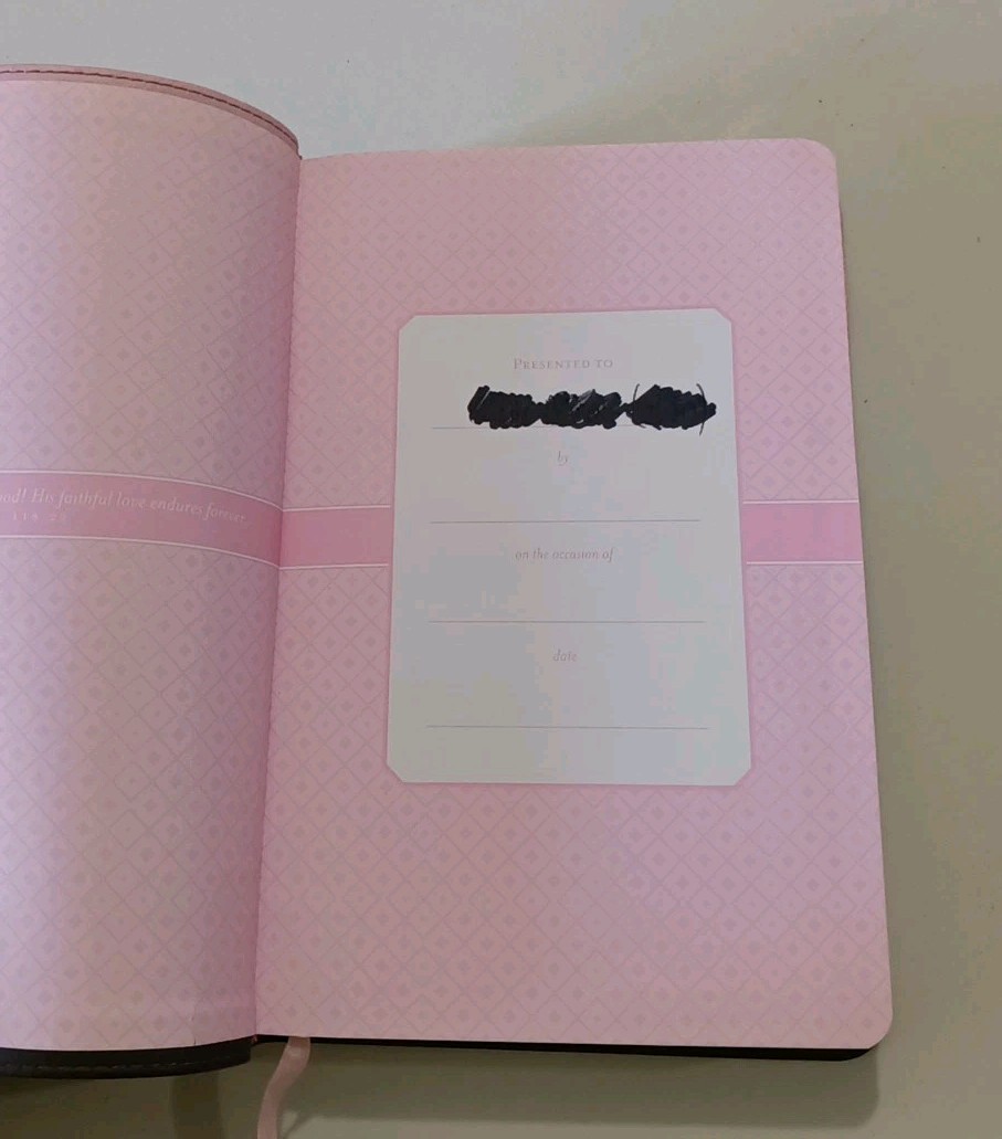 Rare “Holy Bible Gift & Award Edition” New Living Translation Softcover Pink