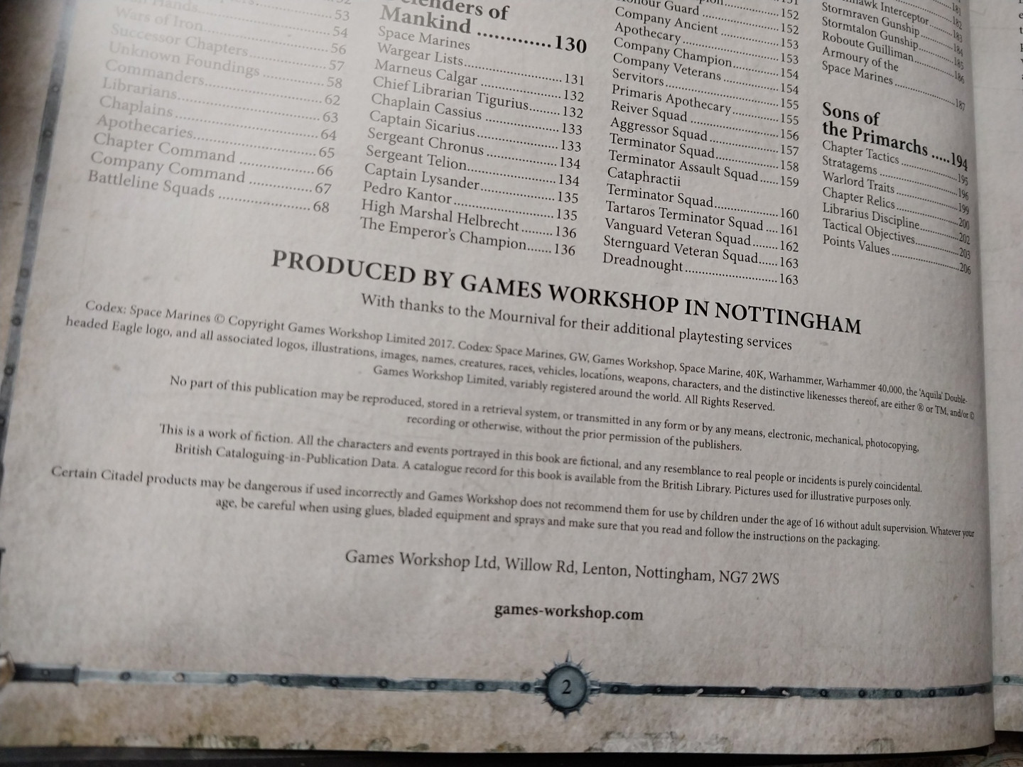 Games Workshop Warhammer 40k 40000 Codex Adeptus Astartes Space Marines 2017