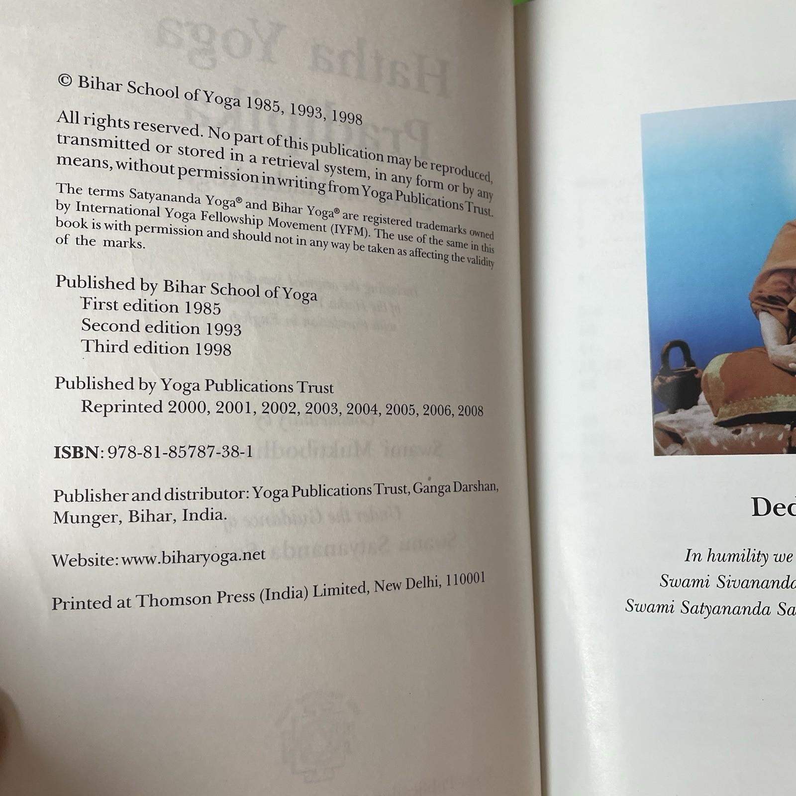 SIGNED Hatha Yoga Pradipika Swami Muktibodhananda Bihar School of Yoga India PB
