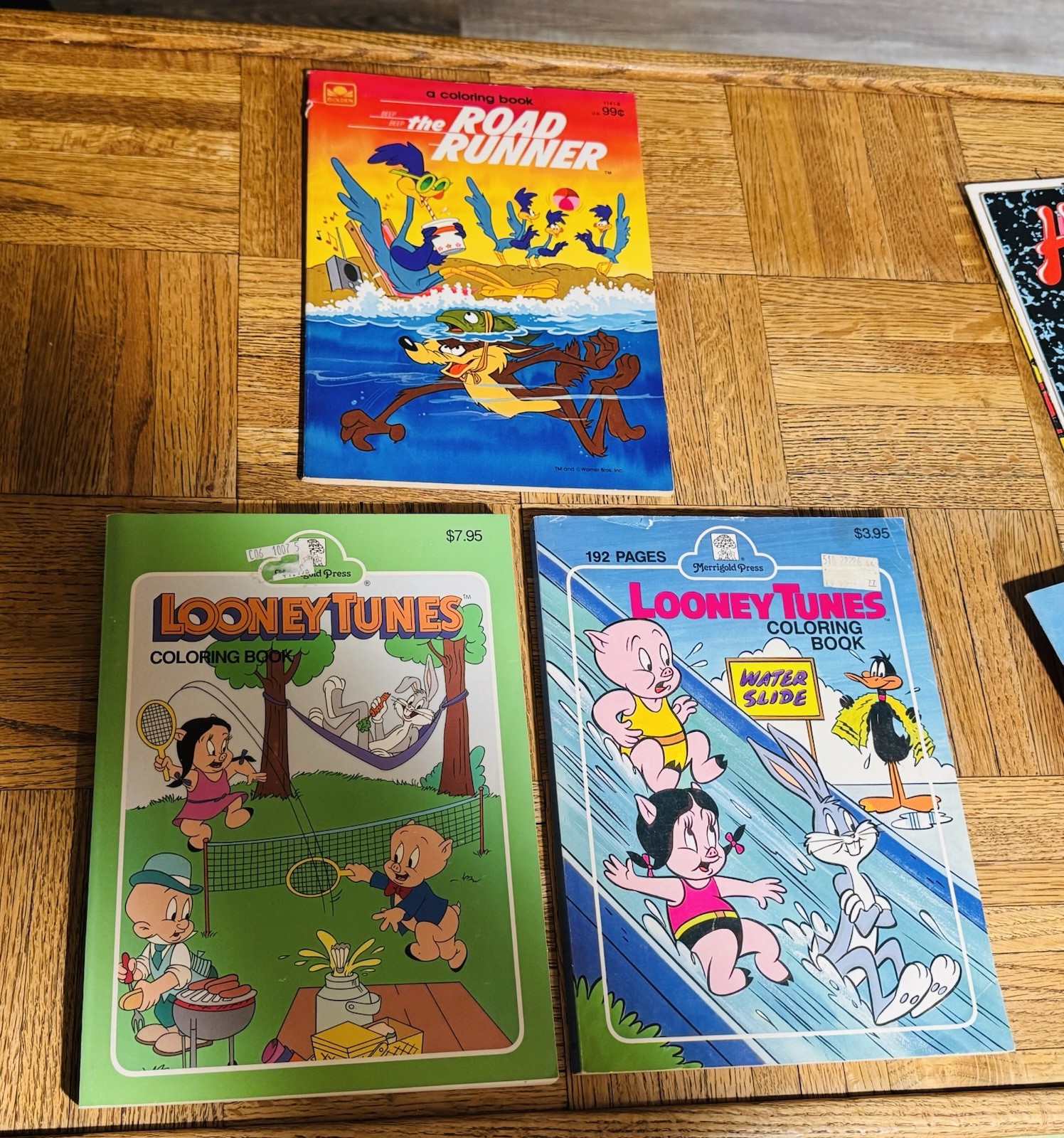 Vintage Looney Tunes Coloring Activity Book Road Runner 80s 90s Bunny Lot Of 3