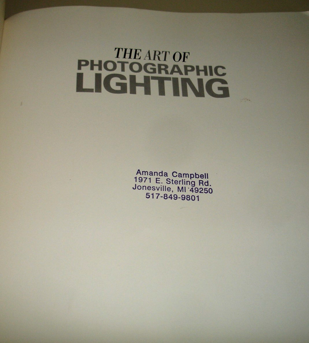 THE ART OF PHOTOGRAPHIC LIGHTING~1995~MICHAEL BUSSELLE~Color/B&W~Has Some Nudity