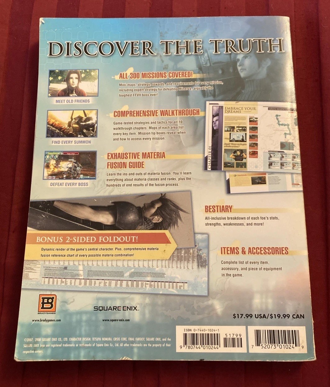 Crisis Core Final Fantasy VII BradyGames Poster Attached Signature Series PSP