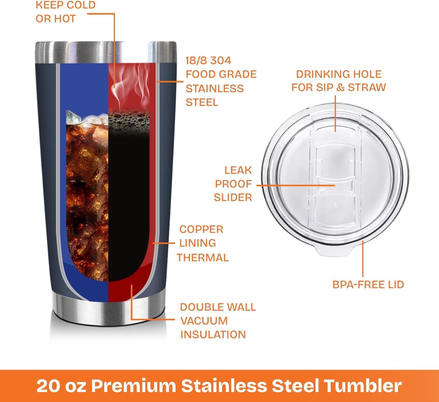 Awesome Like Daughter Navy 20 Oz Tumbler – Perfect Gift for Dad from Daughter