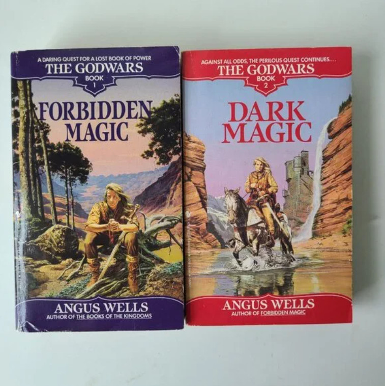 2 Books The Godwars 1 2 Angus Wells Forbidden Magic Dark Epic Fantasy