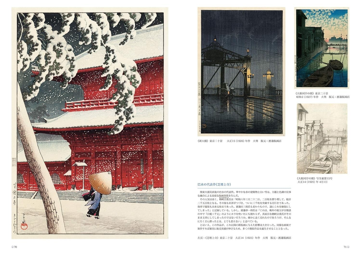 Kawase Hasui Art Book Japan Woodblock print Works Japanese Edition Collection