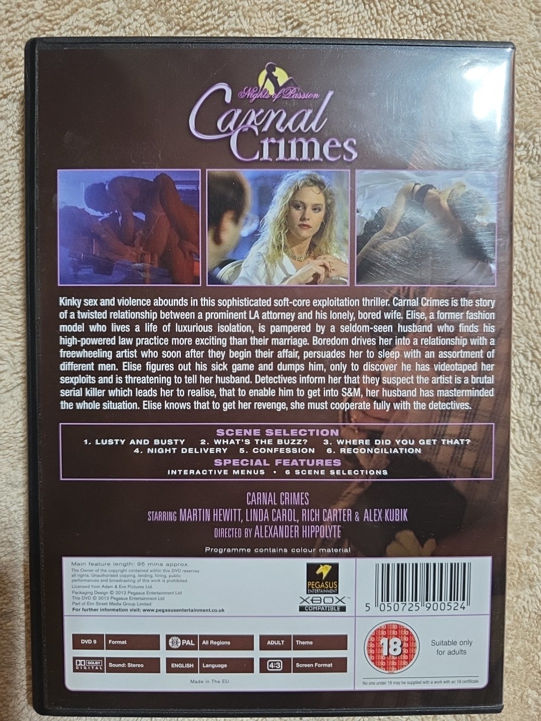 Carnal Crimes: Linda Carol Nothing Is Forbidden DVD. VERY Good Condition.