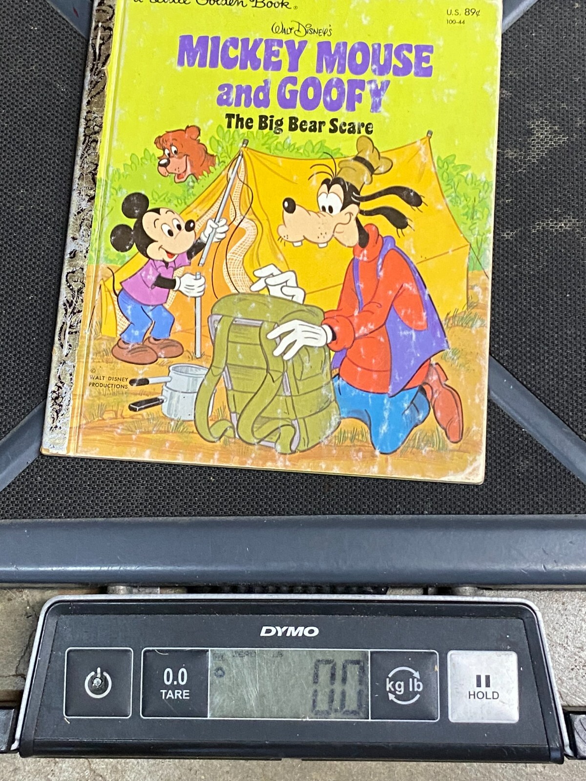 Mickey Mouse and Goofy THE BIG BEAR SCARE VTG Little Golden Book Disney 1978