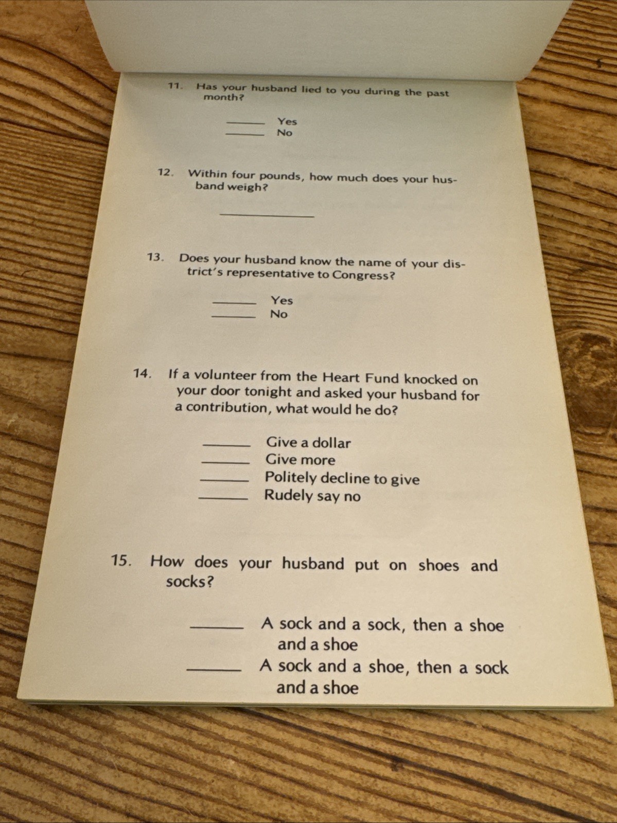 Vintage 1979 Do You Know Your Husband By Dan Carlinsky Workbook
