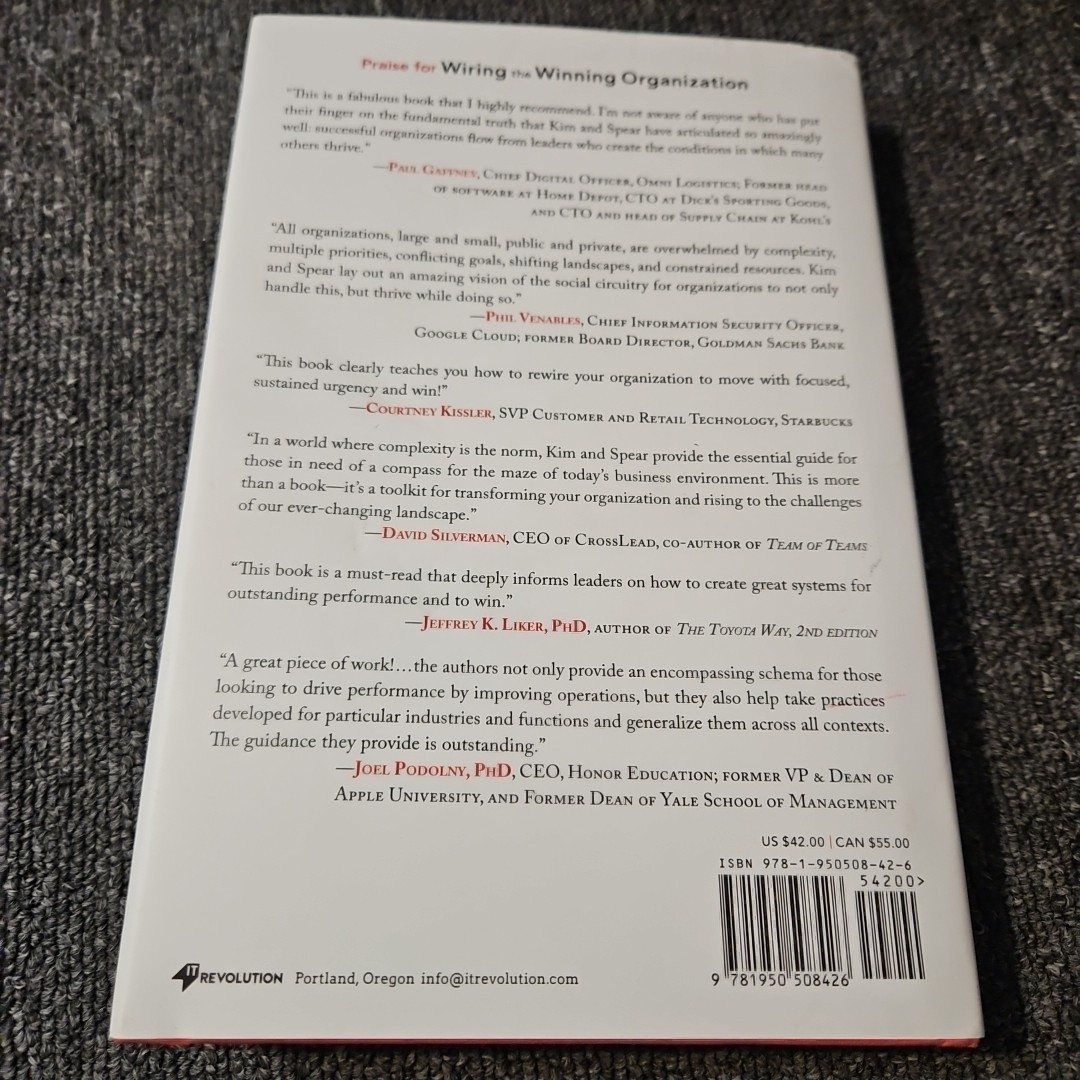 Wiring The Winning Organization, By Gene Kim & Steven Spear 2023 1st Edition