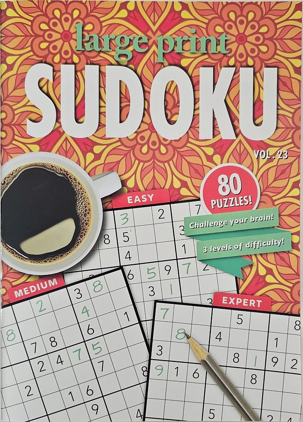 4 New Large Print Sudoku PAPP Puzzle Books Vol# 27-30 Games Entertain Hobby