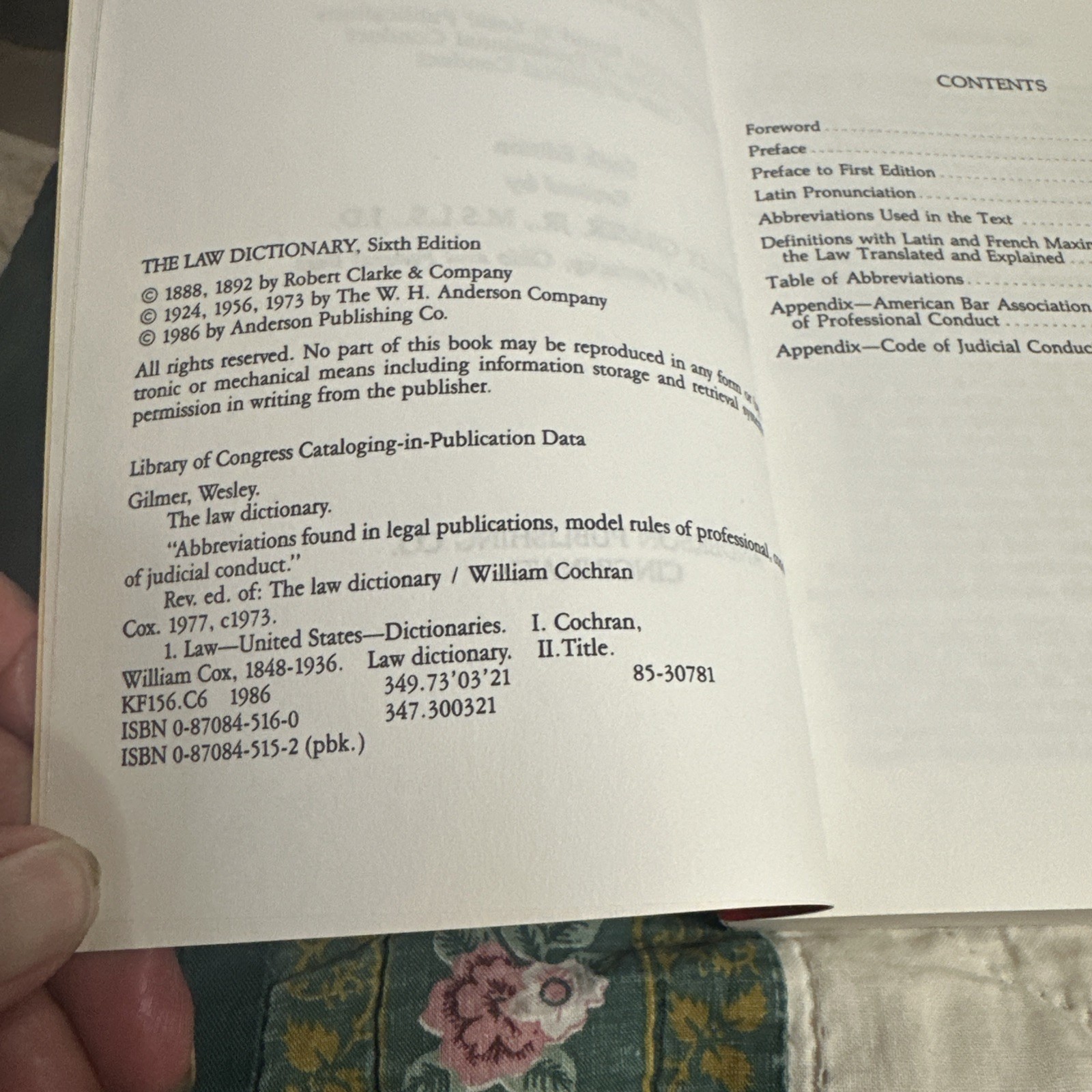 The Law Dictionary: Pronouncing Edition Sixth Edition Revised By Wesley Gilmer