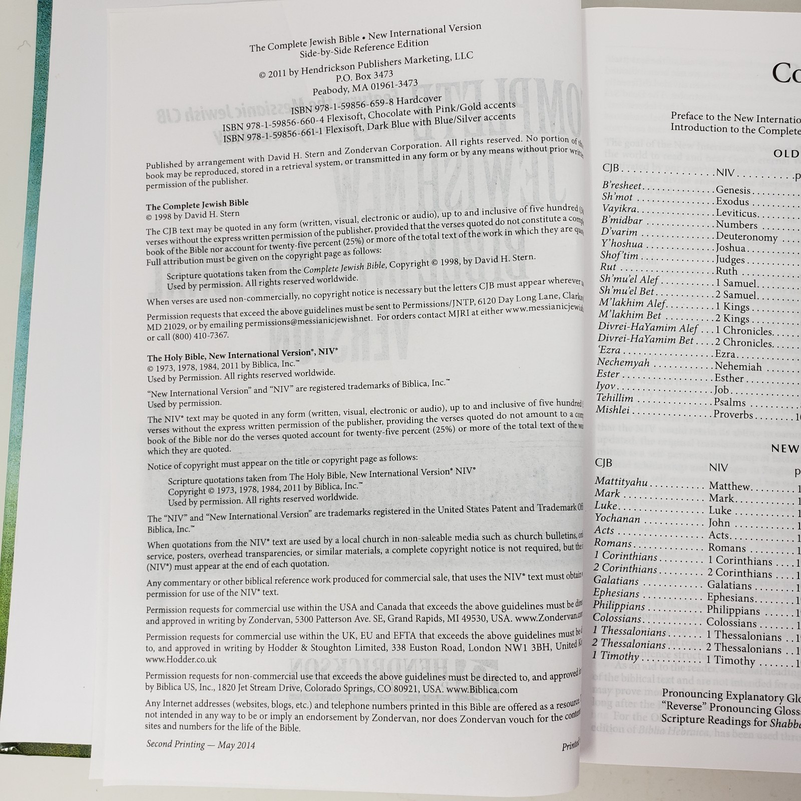 Complete Jewish Bible-PR-Cjb/NIV by Hendrickson Publishers (2011, Hardcover)