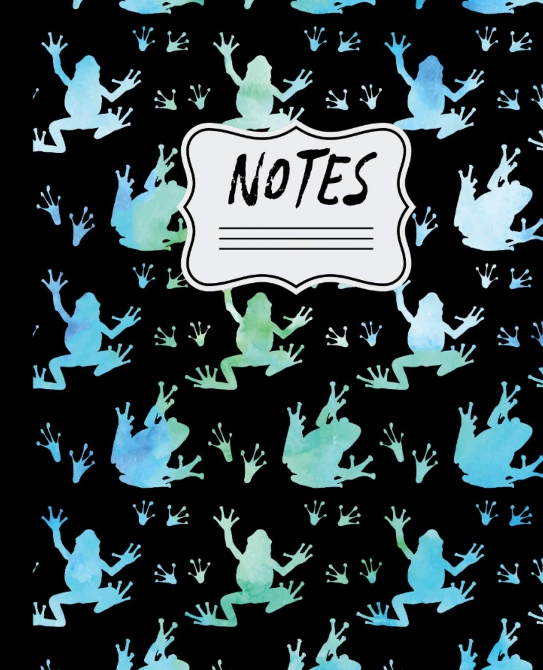 Notes: Tree Frogs Watercolor Silhouette Pattern 7.5″ X 9.25″ 110 Page Wide R…