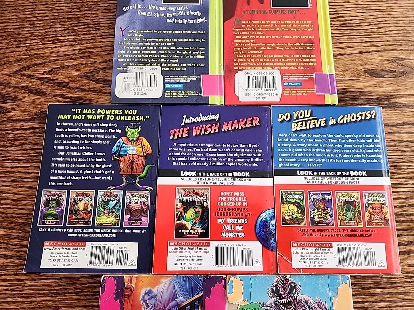 R.L. Stine Book Lot of 7 Books Goosebumps, Mostly Ghostly, Condition Varies