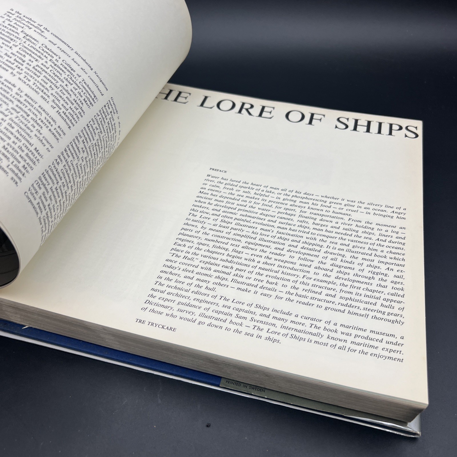 The Lore of Ships BOOK 1972 Tre Tryckare PICTURES Naval, Sailboats – 1st Edition