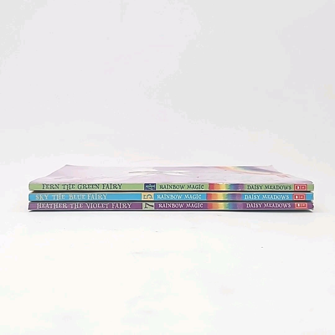 Rainbow Magic Daisy Meadows books 4 Fern, 5 Sky, & 7 Heather Paperback Book Lot