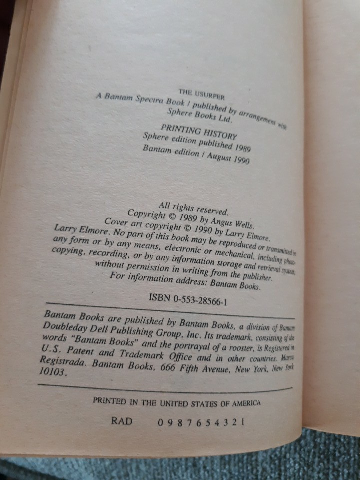 Angus Wells, 4 Fantasy PB, Kingdoms, Yesterday’s Kings, Guardian, Acceptable +