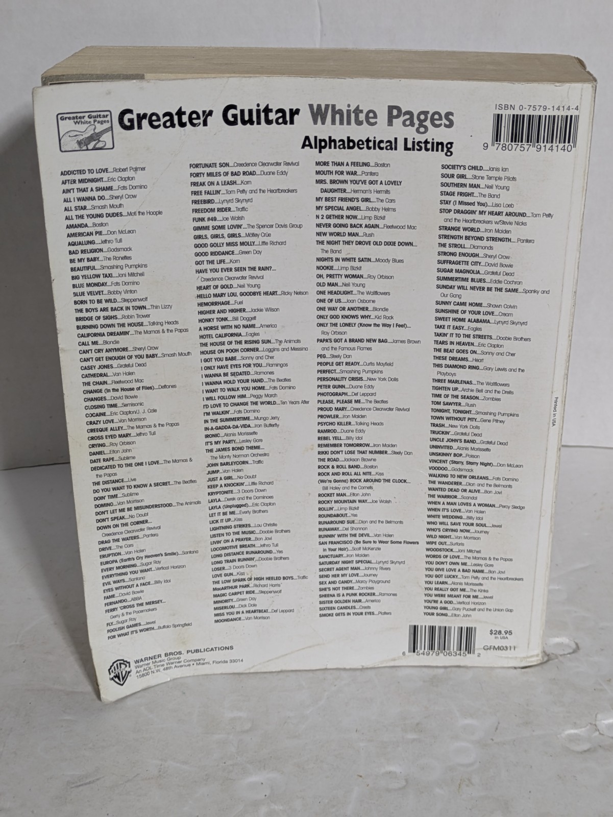 2003 Greater Guitar White Pages Guitar Tab Transcriptions 230 Songs 1000+ Pages