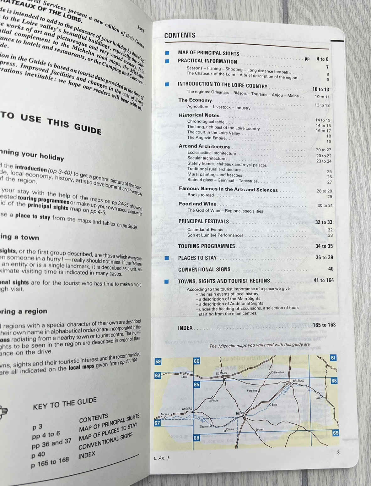 Michelin Chateaux of the Loire Travel Guide 1st Edition 1980