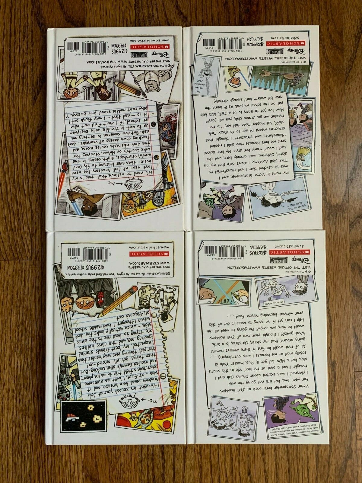 Lot Of 4 Star Wars Jedi Academy Books Jeff Brown Hardcover 