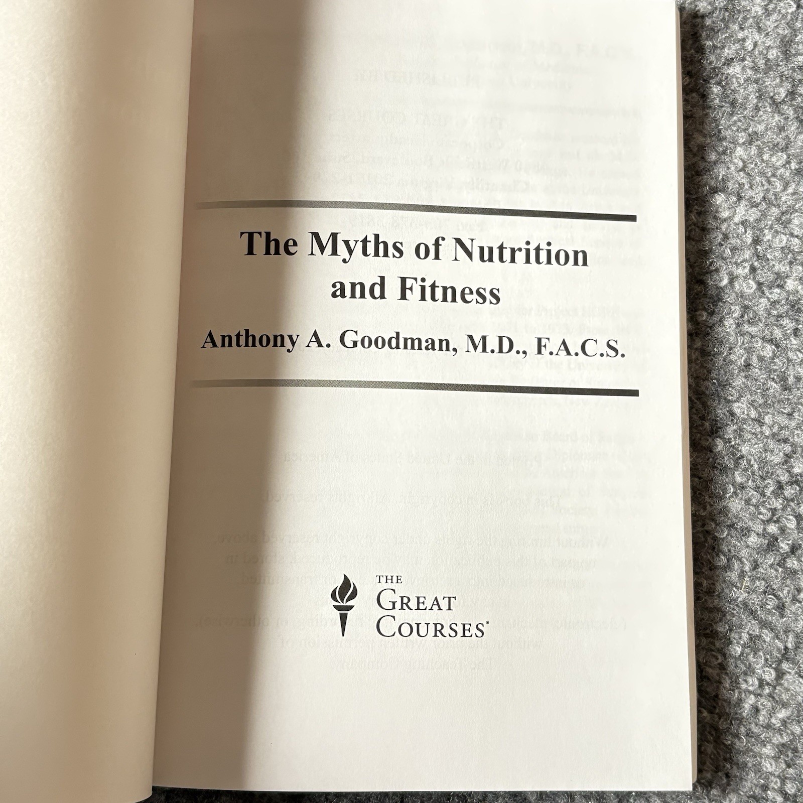 The Great Courses Myths of Nutrition and Fitness DVD 3-Disc Set Guidebook Health