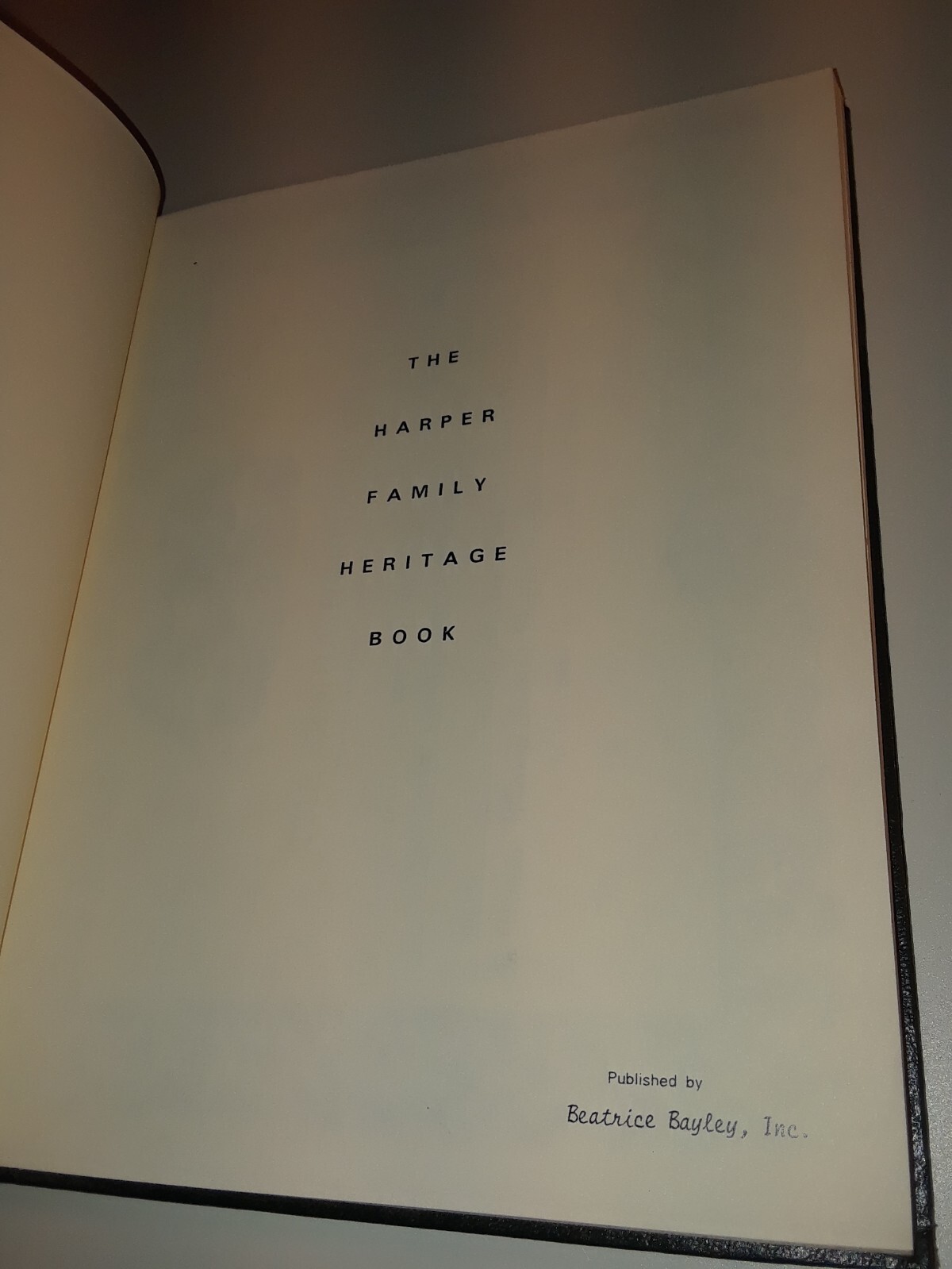 The Harper Family Heritage Book 007 by Beatrice Baily VG+ Hardcover Faux Leather