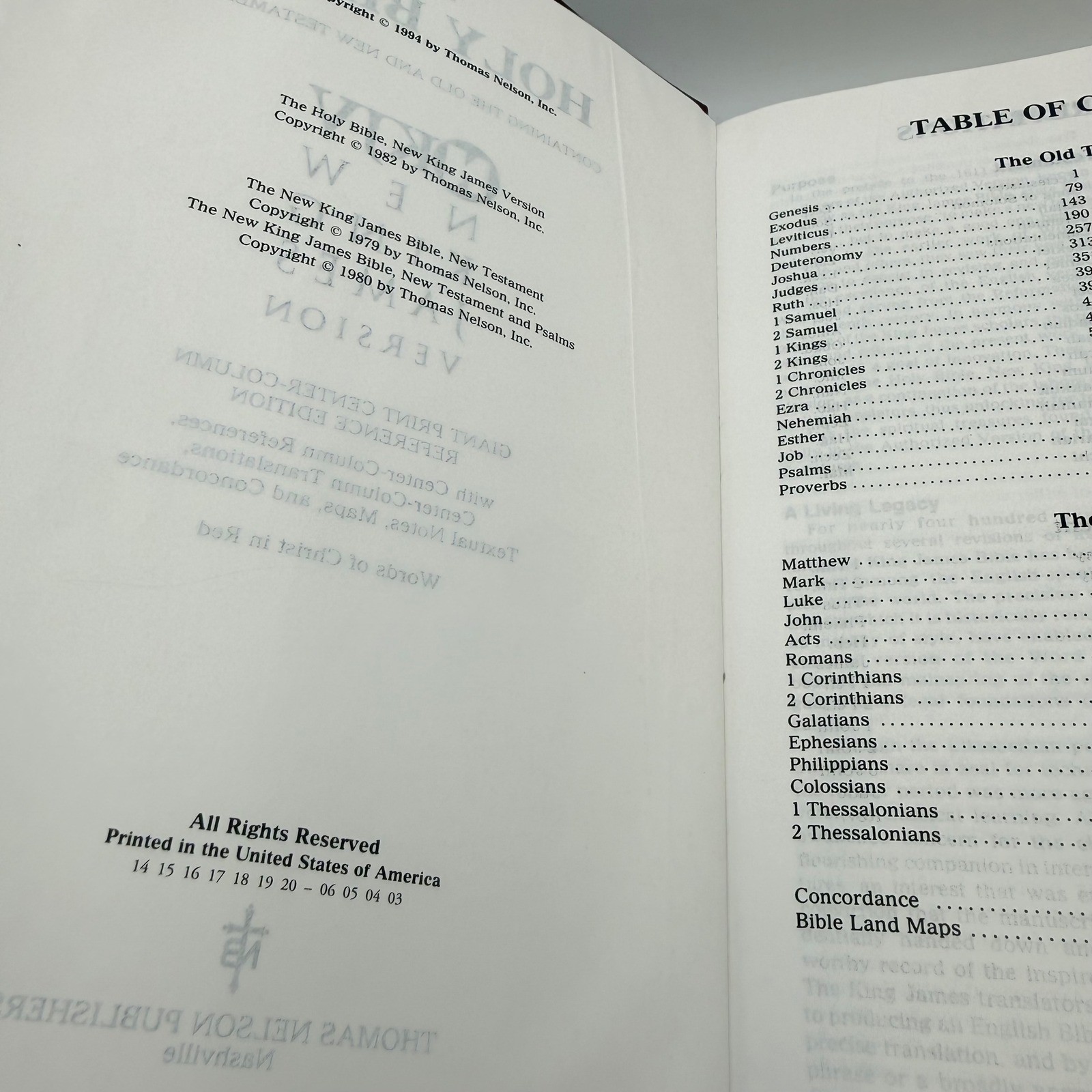 Thomas Nelson NKJV Holy Bible Giant Print Center Column Reference Burgundy 993BG