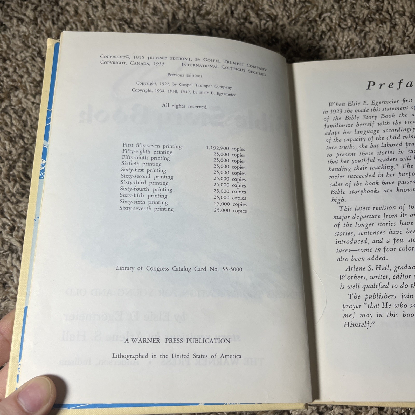 Egermeier’s Bible Story Book Revised Standard Edition Warner Press Vintage 1955