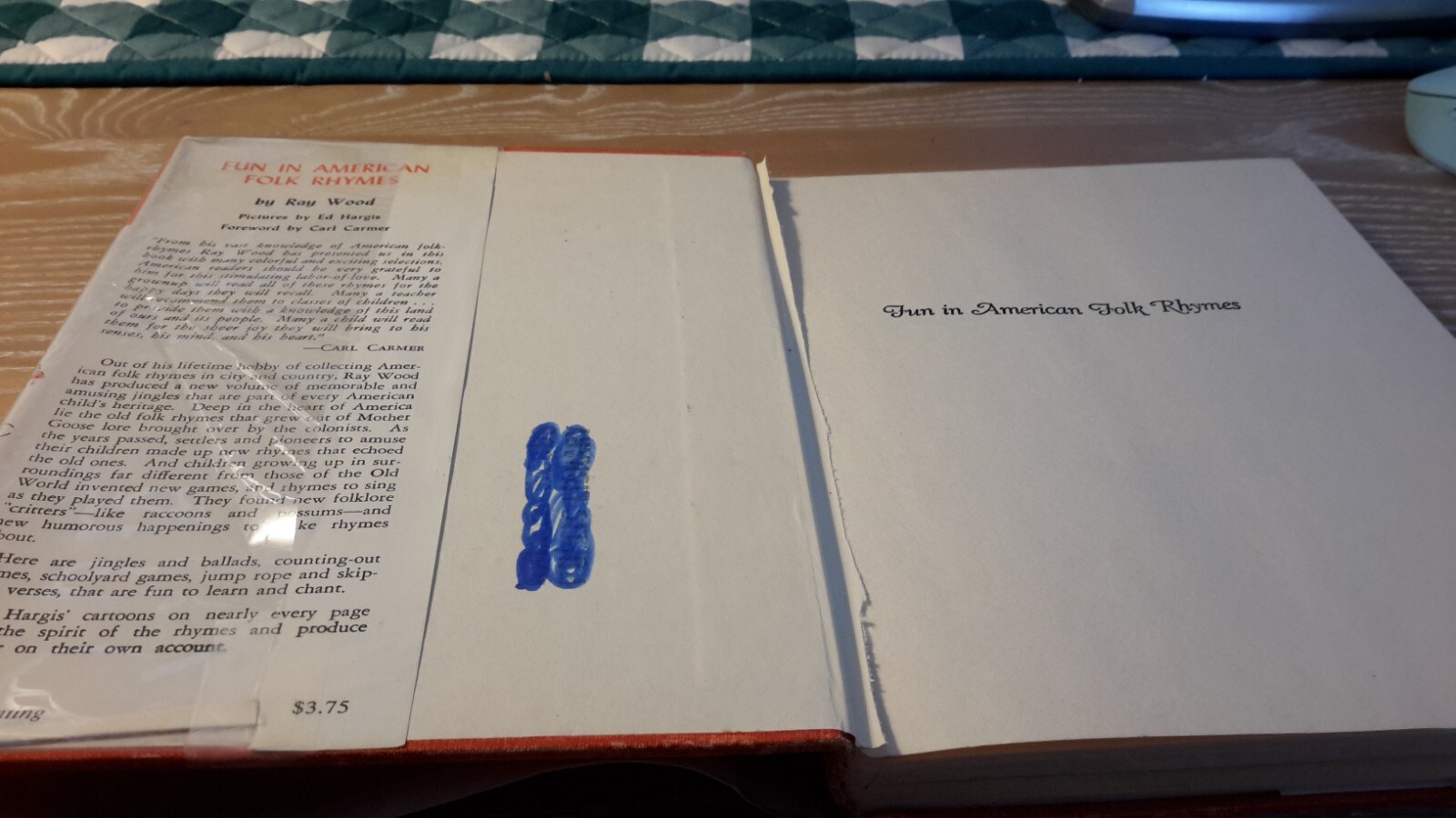 Vintage 1952 “Fun in American Folk Rhymes” by Ray Wood with protected dustcover