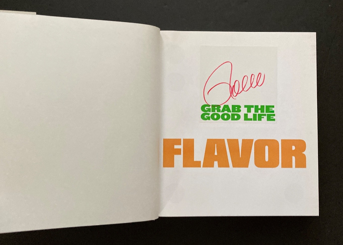 FLAVOR Rocco Dispirito Grab The Good Life/Suggested Menus & Recipes/Signed/NEW!